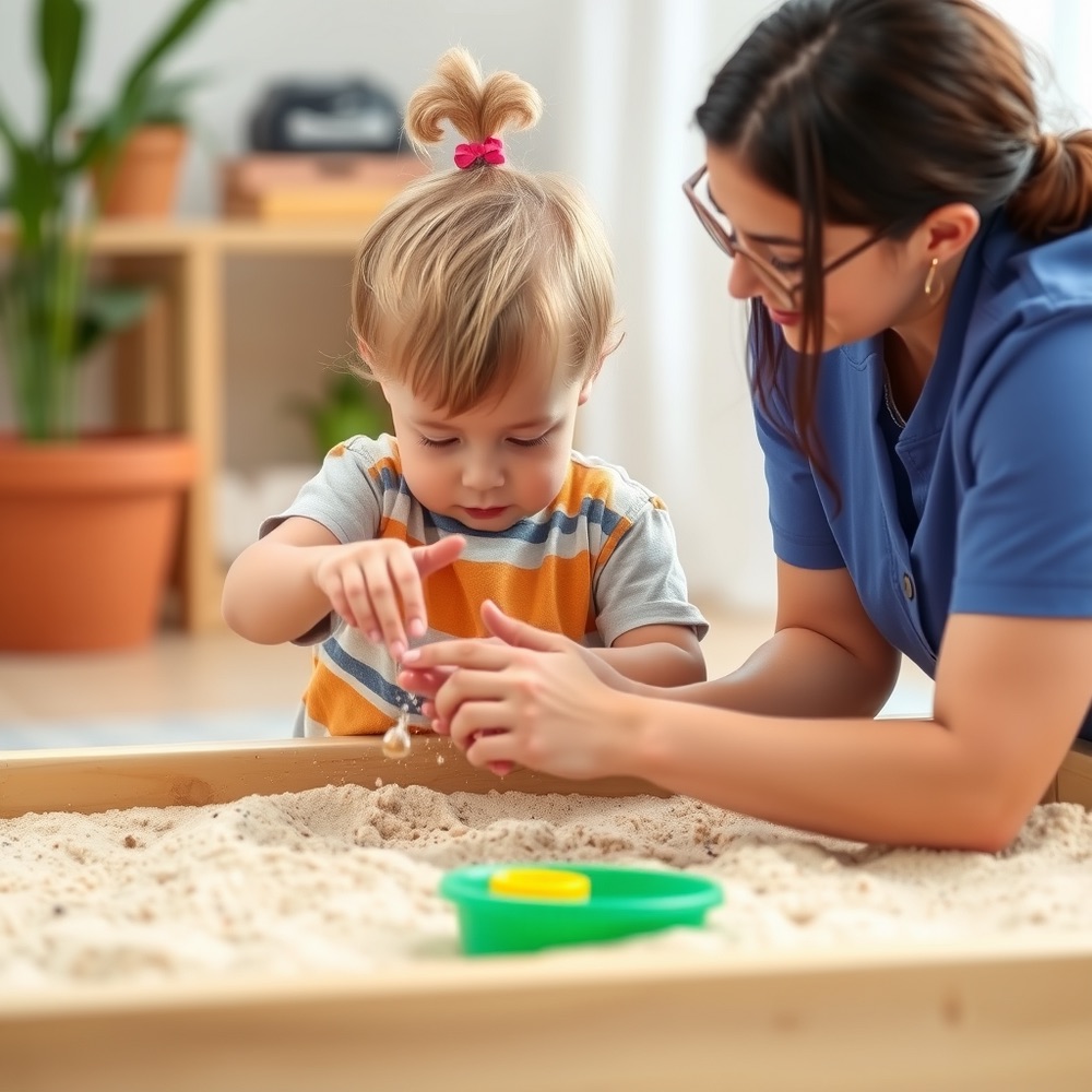 A child in a summer ABA activity